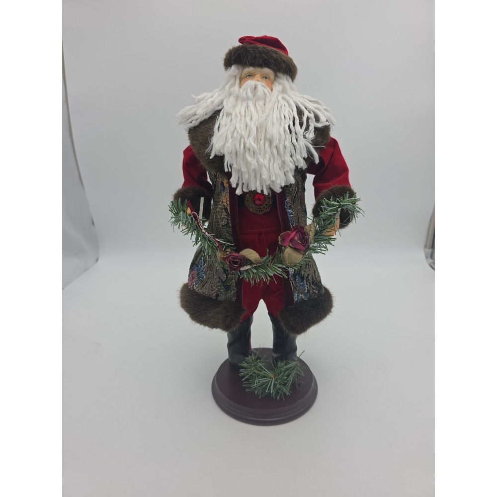 Holiday Classics Santa 18" Floral Robe Wreath Limited Edition Figure christmas